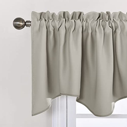 NICETOWN 2 Panels Natural Kitchen Blackout Valances for Windows, 42W x 18L - color: Natural, size: 42"W x 18"L (Pack of 2)