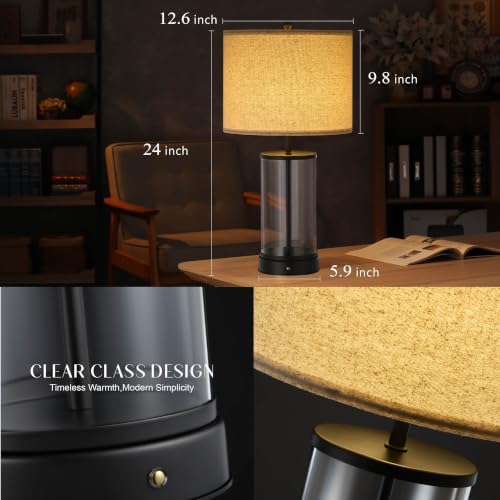 O’Bright Luma - Battery Powered Table Lamp (Black, 24-inch) - color: Black, size: 24-inch