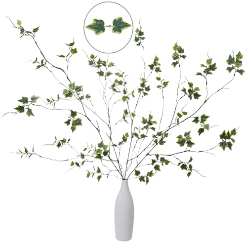 99.1cm(39인치) 화이트 그린 인공 무화과나무 가지 나뭇가지 나뭇잎 4개 - color: Fs 화이트