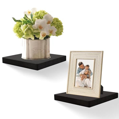 Small Floating Shelves for Wall Set of 2, 8 Inch Square Shelves,Black - color: Black, size: 8 Inch-2 Pcs