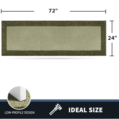 PURRUGS Hallway Runner Rug, 24" x 70", Budding Green & Sage Green - color: Budding Green & Sage Green, size: 24" X 70"