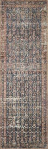 Loloi Amber Lewis Billie Ocean/Brick 2'-6" x 9'-6" Runner Rug - color: Ocean / Brick, size: 9'6" x 2'6" (Rectangular)