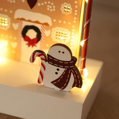 Christmas Tabletop Decoration, Wooden Lighted Decorations, Battery Operated Christmas Indoor Table Decorations (Candy Cane Lane & Giftbox) - style: Candy Cane Lane & Gift Box