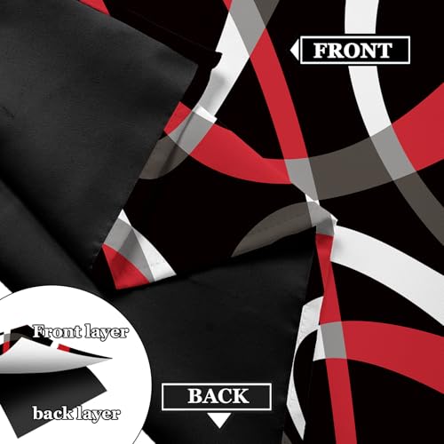 weesire Black and Red Blackout Curtains, 52 x 63 Inch, Grommet, 2 Panels - color: P1-red, size: 52"W x 63"L (Pack of 2)
