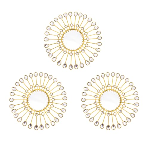 Gold Mirrors-Sunburst Festival Wall Art,Decorative Round Mirrors for Indoor - color: White, Black, Green, Orange, Purple