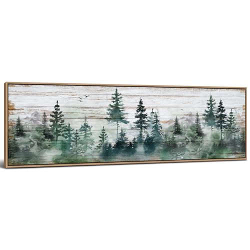 Pine Tree Forest Wall Art Farmhouse Landscape Picture Artwork Decor - color: Forest