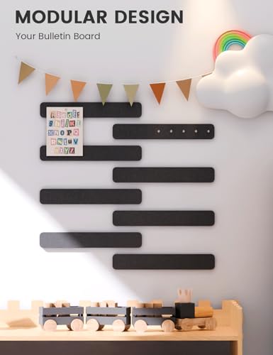 Fluxynara 13" x 2" Felt Wall Panels, Black - color: Black, size: 8-pack