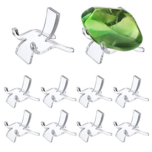 Hipiwe 10 Packs Acrylic Triangle Display Holder Rock Display Stand, Small - size: Small