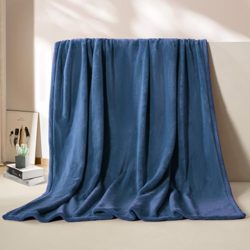 BEAUTEX Fleece Throw Blanket for Couch Sofa Bed Soft Fuzzy Plush - color: Dusty Blue, size: Throw