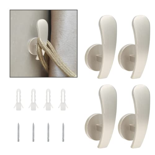 Curtain Tieback Hooks, Silver, 4 Pack - color: Silver, size: 4 Pcs