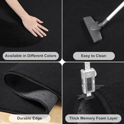 Amearea Modern Soft Hallway Runner Rug, 3x8 Feet Long Runners for Hallways - color: Black, size: 3' x 8' (Runner)