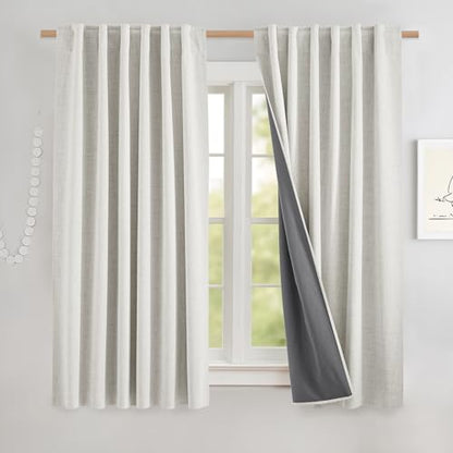 NICETOWN 100% Black Out Curtains 63 inch Long 2 Panels, Alabaster Gray - color: Alabaster Gray, size: 52"W x 63"L (Pack of 2)