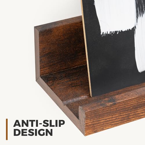 Muzilife 12" Small Floating Shelves Wood Wall Shelf with Lip, 2Pcs, Brown - color: Walnut Brown, size: 12"