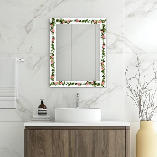 HOMETITUTE Peel and Stick Wallpaper Border 4x196in Rose Vine Pattern - color: Rose Vine