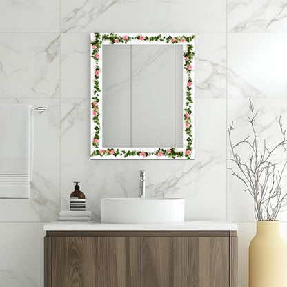 HOMETITUTE Peel and Stick Wallpaper Border 4x196in Rose Vine Pattern - color: Rose Vine