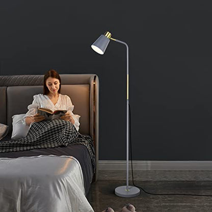 LALISU Floor Lamp Industrial Floor Lamps Reading Farmhouse Standing Lamp - color: Gray