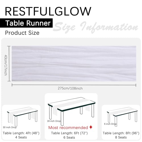 10 Pack White Cheesecloth Table Runner 17 x 108 Inch - color: White, size: 10Pcs - 9 Ft