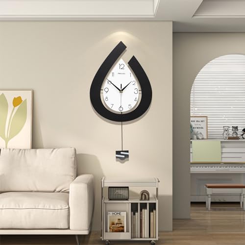 Large Decorative Wall Clock for Living Room Decor Big Pendulum Modern Wall Clock for Kitchen Bedroom Bathroom Non Ticking Silent Clock Wall Decor Battery Operated for Home 31.5 Inch - size: 31.5 INCH