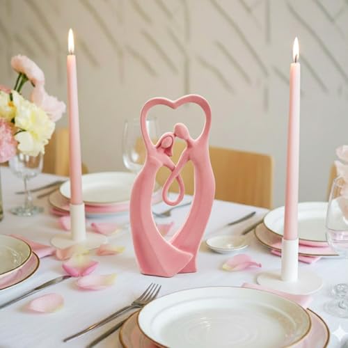 Couple Statue with Soft Flocked Finish, Pink - color: Couple01-pink