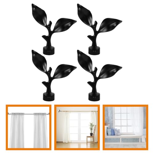 Curtain Rod Finials 4 Pcs Matte Black End Caps 28mm