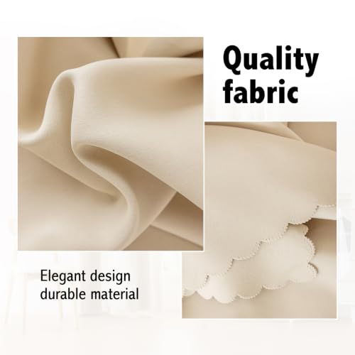 indistar Home Blackout Curtains Double Layer Solid Sheer Grommet Top Window Curtain Panel Pair, 35Wx63L,Cream - color: Cream, size: 35"W x 63"L (Pack of 2)