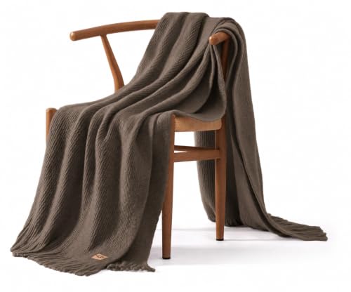 UGG Margot Knit Throw Blanket, 50" x 70", Dark Brown (Burnt Cedar) - color: Dark Brown