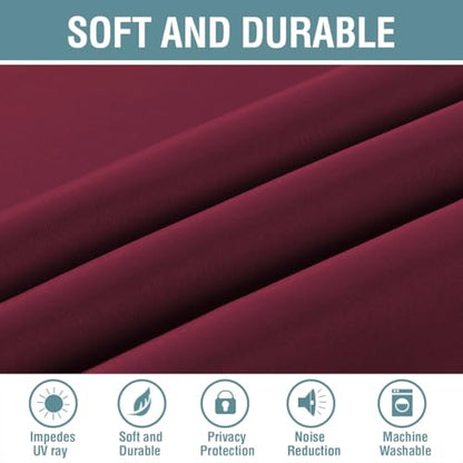 H.VERSAILTEX Blackout Curtains for Christmas Small Window Kitchen Blackout Curtains 45 inch Length Energy Saving Solid Grommet Blackout Drape, One Panel, Burgundy Red, 52" W x 45" L - color: Burgundy Red, size: 52"W x 45"L (Pack of 1)