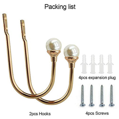 COCIVIVRE 2 Pack Curtain Holdbacks Wall Mounted Curtain Tiebacks Hooks - color: Gold, size: 2 Pack