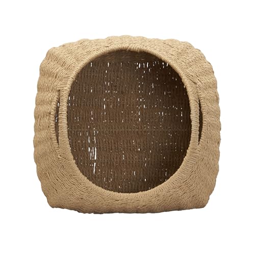 Household Essentials Paper Rope Basket with Handles, Natural - color: Natural Paper Rope