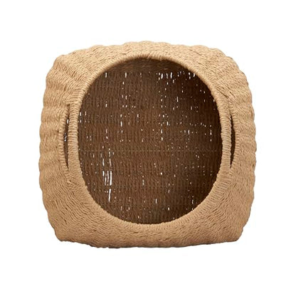 Household Essentials Paper Rope Basket with Handles, Natural - color: Natural Paper Rope