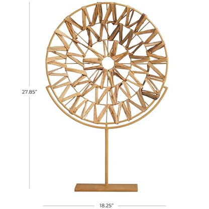 Deco 79 Seagrass Abstract Handmade Decorative Sculpture Home Decor Statue, Accent Figurine 18" x 4" x 28", Brown - size: LARGE SIZE