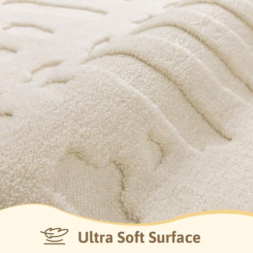 Yamaziot Washable 9x12 Area Rugs for Living Room Textured Non Slip, Beige - color: Beige, size: 9' x 12' (Rectangular)
