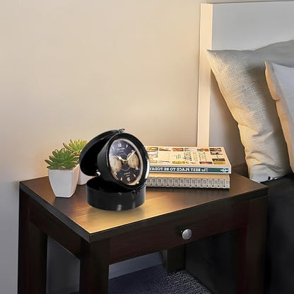Vintage Jewel Box Table Clock, Black
