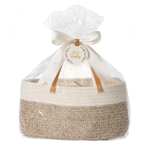 Diaper Caddy Organizer, Gift Basket for Baby Shower, Newborn Essentials - color: Gift White/Beige, size: Small