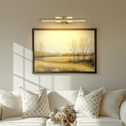 15.75 Inch Gold Picture Light Battery Operated with Remote - color: Gold, size: 15.75 In