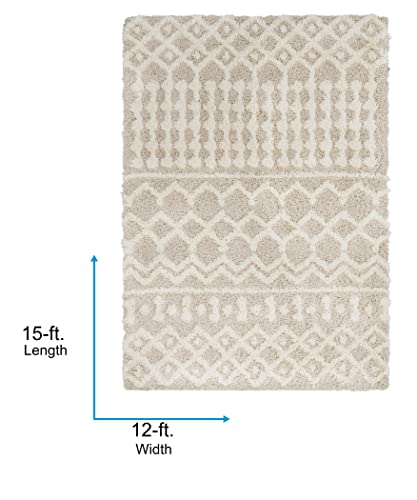 Livabliss Hapsburg Moroccan Shag Area Rug,12' x 15',Beige - color: Beige, size: 12' x 15' (Rectangular)