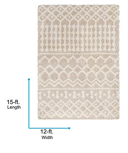Livabliss Hapsburg Moroccan Shag Area Rug,12' x 15',Beige - color: Beige, size: 12' x 15' (Rectangular)