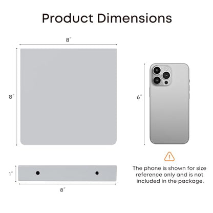 Small Floating Shelves for Wall Set of 4, 8 Inch Square Shelves,Grey - color: Grey, size: 8 Inch-4Pcs