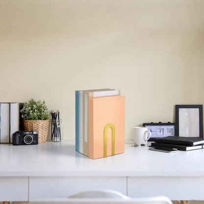 Chunful 12 Pcs Gold Metal BookEnds Shelves, 5.5 x 3.75 x 2.25 in - color: Gold, size: 5.5*3.75*2.25inch