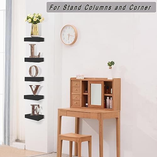 HAO Small Floating Shelf 6 inch Wall Mounted Mini Hanging Display Shelves for Living Room Bedroom Bathroom Set of 5 Black - color: Black, size: 5.5 Inch,Set of 5
