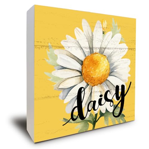Sunshine Summer baby Yellow RoomDecor Desk Office Home Box 5x5inch - color: Daisy