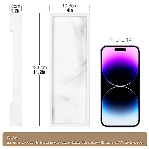 Luxspire Marble Tray for Soap Dispenser Perfume Jewelry, S, Marble White - color: B - White Marble, style: Small