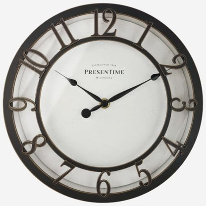 Presentime 10" Farmhouse Series Wall Clock - color: Oil Rubbed Bronze / Antique White, size: 10 inch