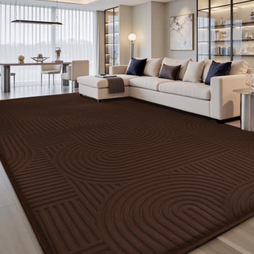 Sour Lemon Area Rugs 9x12 Living Room Bedroom, Brown Rug Large Carpet - color: Coffee, size: 9' x 12' (Rectangular)