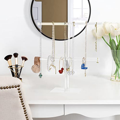 Acrylic Jewelry Stand, 2-Tier Necklace Holder, Jewelry Display Holder
