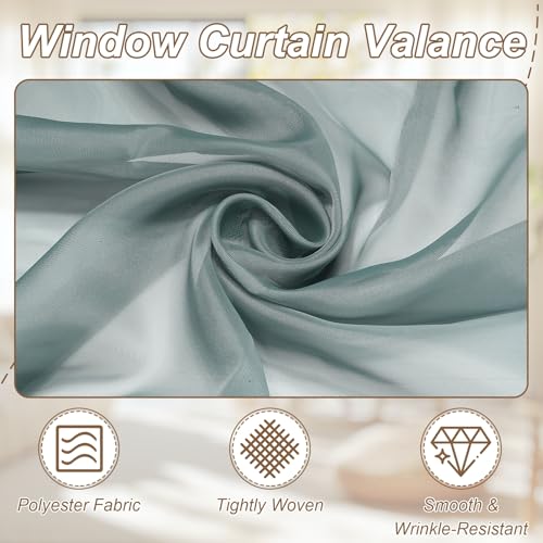 uxcell Window Valance, 51x24 Beaded Sheer Valance Curtains Gray - color: Grey