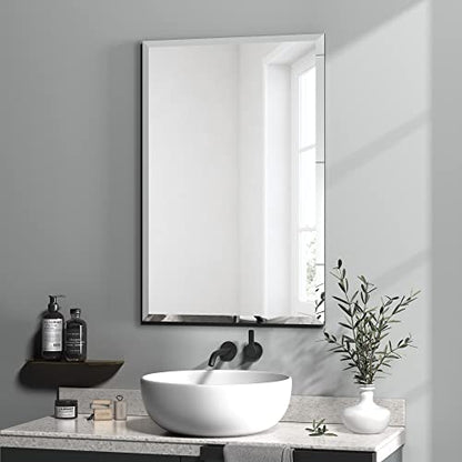 KOHROS 18x24 Frameless Rectangular Bathroom Vanity Mirror - color: Rectangular, size: 18"L x 24"W