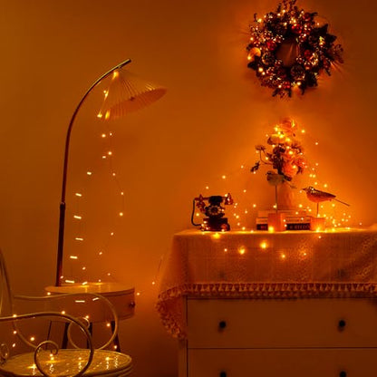 Ariceleo 1 Pack 16.4ft Battery Operated String Lights with Timer, Warm White with Synchronized Twinkle Mode, Fairy Lights Battery Powered, 50 LEDs, Idea for Christmas Bedroom Party Wedding - color: Warm White, size: 1 Pack-Upgrade
