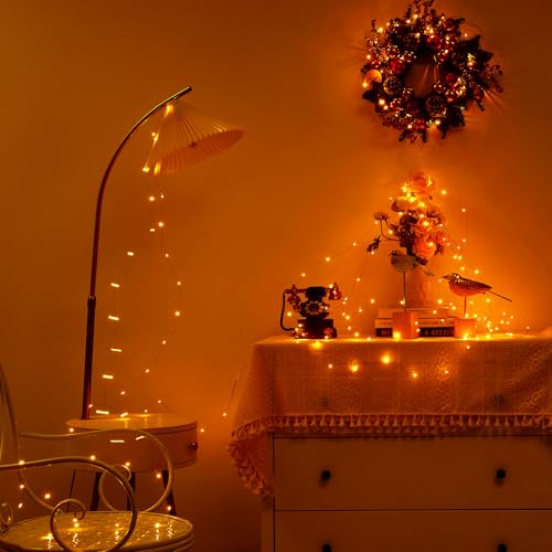 Ariceleo 4 Pack 16.4ft Battery Operated String Lights with Timer, Warm White with Synchronized Twinkle Mode, Fairy Lights Battery Powered, 50 LEDs, Idea for Christmas Bedroom Party Wedding - color: Warm White, size: 4 Pack-Upgrade