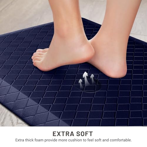 HappyTrends Kitchen Floor Mat - 4/5 Inch Thick Anti-Fatigue Kitchen Rug - color: Blue, size: 54"L x 22"W x 0.8"Th
